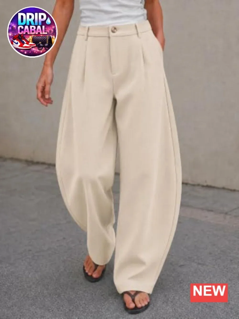 Womens Barrel Dress Pants High Waisted Wide Leg Work Trousers Palazzo Business